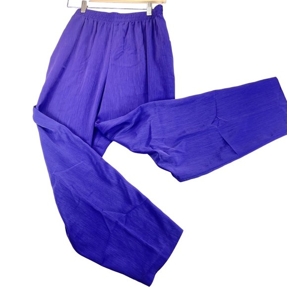 Vintage MAGGIE SWEET Womens L Purple Pull On High Rise Joggers Pants Pockets - Picture 1 of 9